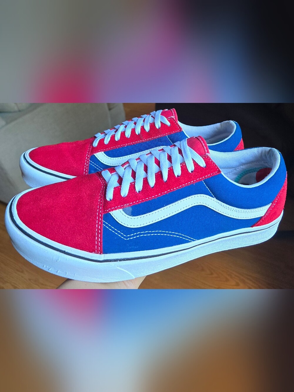 Sz 13.0 Men's VANS OLD SKOOL COMFYCUSH 'Chili Pepper/True Blue' Casual Shoes